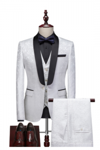 LV01-SILSTFL-WHITEBLACK Tuxedo Rental Sale Purchase Ready made Malaysia Kuala Lumpur Selangor