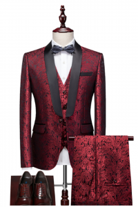 LV03-REDSTFL-2XL Tuxedo Rental Sale Purchase Ready made Malaysia Kuala Lumpur Selangor