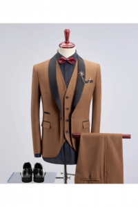 SH01-WHITEBLKST-Khaki Formal Tuxedo Men Suit Rental Malaysia Kuala Lumpur Selangor Petaling Jaya Baju Lelaki Sewa Blazer