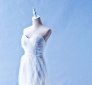 401W021 MR Pleated top Trumpet Sheer Lace Top Malaysia Wedding Dress Designer Rental