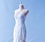 401W004 Trumpet French Lace Straight Tube single tier Top Malaysia Wedding Dress Designer Rental