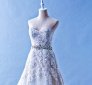 412W11 XJ A line Silver Alencon Lace Top Top Malaysia Wedding Dress Designer Rental