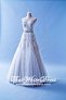 412W11 XJ A line Silver Alencon Lace Top Wedding Dress Designer Malaysia