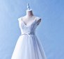 508W04 TY V neck Column Organza High Waist Top Malaysia Wedding Dress Designer Rental