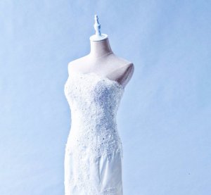 601W01 SG Straight Tube Trumpet lace 1 Top Malaysia Wedding Dress Designer Rental