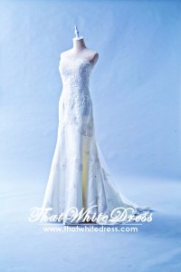 601W02 SG Straight Tube A line lace Wedding Dress Designer Malaysia