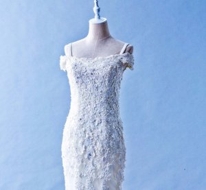 601W03 BR Off Shoulder Trumpet Top Malaysia Wedding Dress Designer Rental