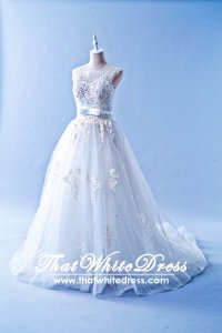 601W05 AD Illusion Neck Princess Wedding Dress Designer Malaysia