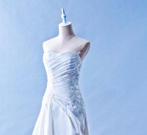 603CS01 CS Sweet Heart Pleated Satin A line Shalini Top Malaysia Wedding Dress Designer Rental