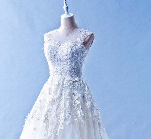 603CS03 CS Illusion Neckline Princess Shien Top Malaysia Wedding Dress Designer Rental