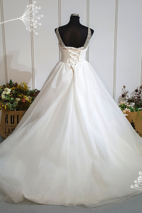305W012 Princess Illusion Swavroski b wedding dress rental Malaysia