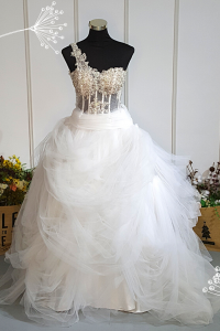 503W03 IS One Shoulder Illusion Bodice Princess a RM500