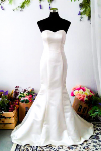 605LL05 LL Sweet Heart Duchesse Satin Trumpet wedding dress bride Malaysia