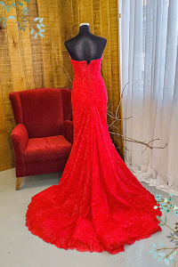 Evening Dress CC610E01 Red Sweet Heart Trumpet Pronovias a Swarovski Crystal Malaysia wedding reception rental b