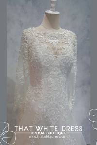214LLWL02 Marie Plus LS Boat Neck Lace A line 2 Plus Size Bridal Gown Custom Make Malaysia, Gaun Kahwin Malaysia sewa
