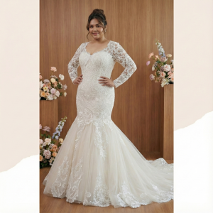 219BY12WL01 Nadia Aleena Sweet Heart Baroque lace Mermaid Plus Size Bride Malaysia, Bridal Dress Rental Malay Kuala Lumpur Rental, Bride Engagement Dress Rental Malaysia