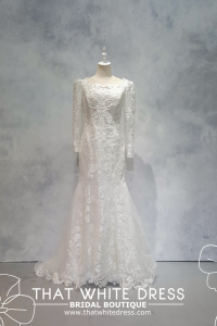 219EL01WL01 Katy Plus V neck trumpet baroque lace Plus size Bride Pengantin besar sewa Kuala Lumpur