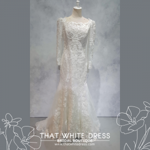 219EL01WL01 Katy Plus V neck trumpet baroque lace Plus size Bride Pengantin besar sewa Kuala Lumpur