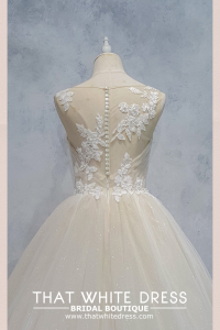 2210AG03W02 Elena Spaghetti Illusion Back Princess  Princess Kuala Lumpur Designer Bridal Gown rental