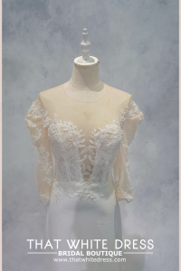 2210EL05W02 Deatra Illusion off shoulder Crepe (2) Kuala Lumpur Designer Bridal Gown rental