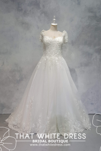 224ML03WL02 Hesley PLUS Cap Sleeves A line Lace Pengantin Besar Malaysia Sewa Gaun