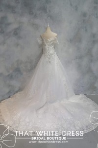 224ML03WL04 Presley PLUS Off shoulder A line   Plus Size Bridal Gown Petaling Jaya Malaysia Bridal gown rental