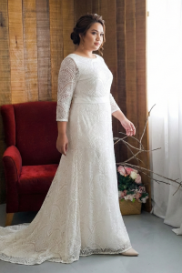 79LLWL01 LL Plus Gracia Long Sleeves Vintage Lace model 1  Pengantin Besar Gaun sewa